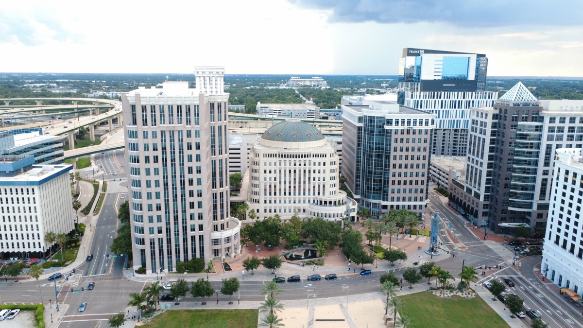 Aerial view of downtown Orlando, Florida