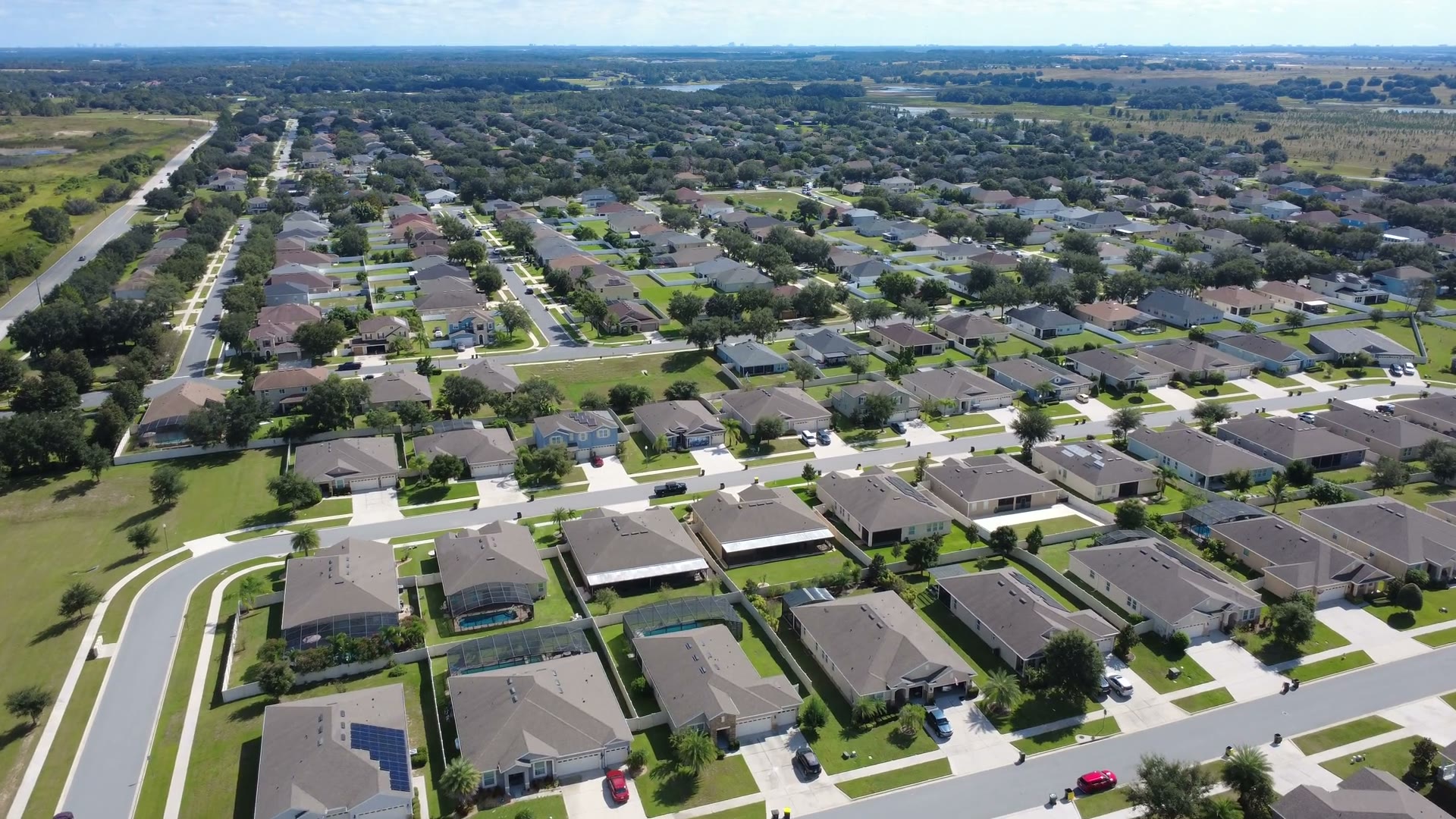 Aerial view of a master-planned Clermont residential community