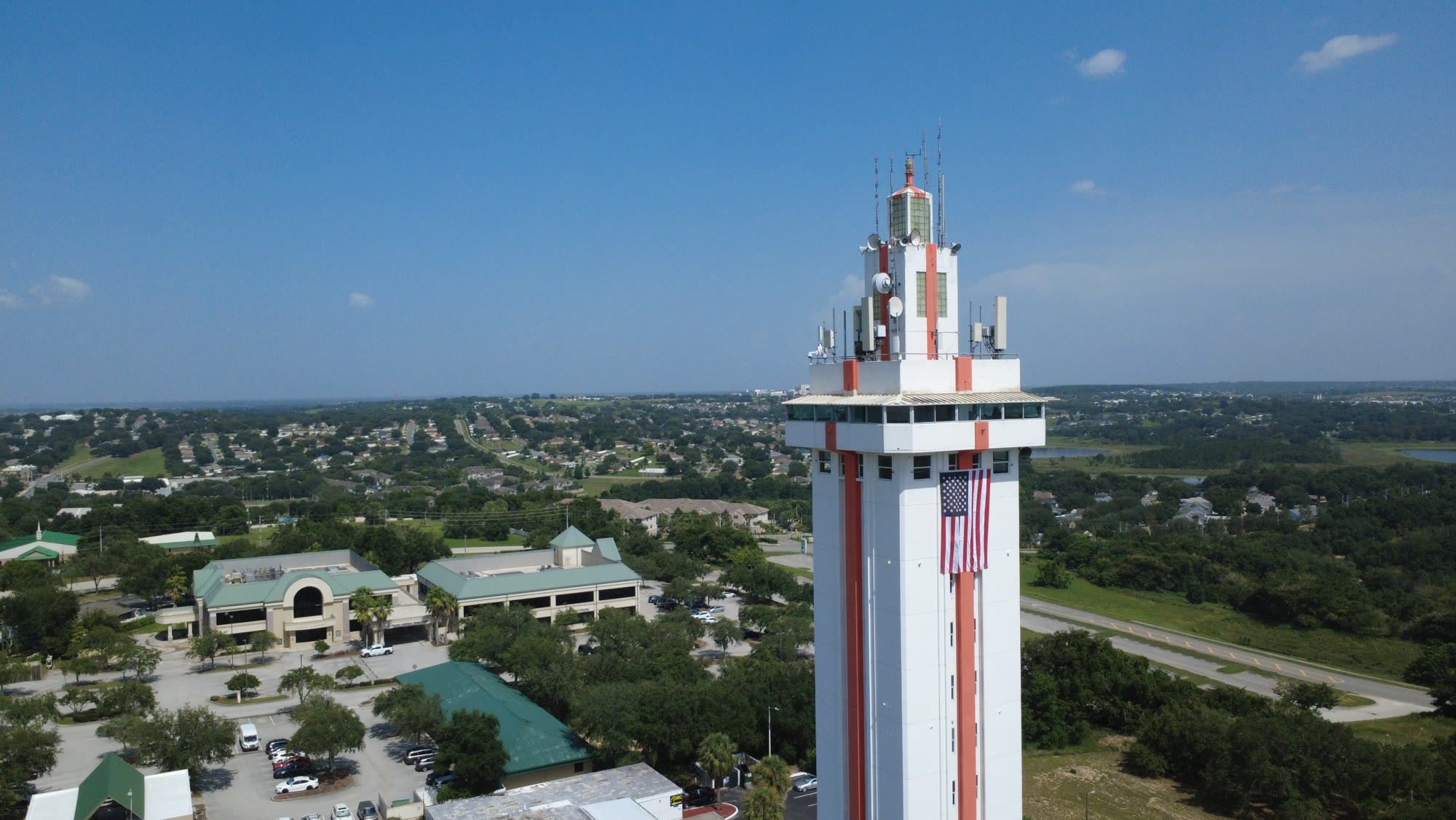 Clermont's Citrus Tower landmark above the surrounding neighborhoods