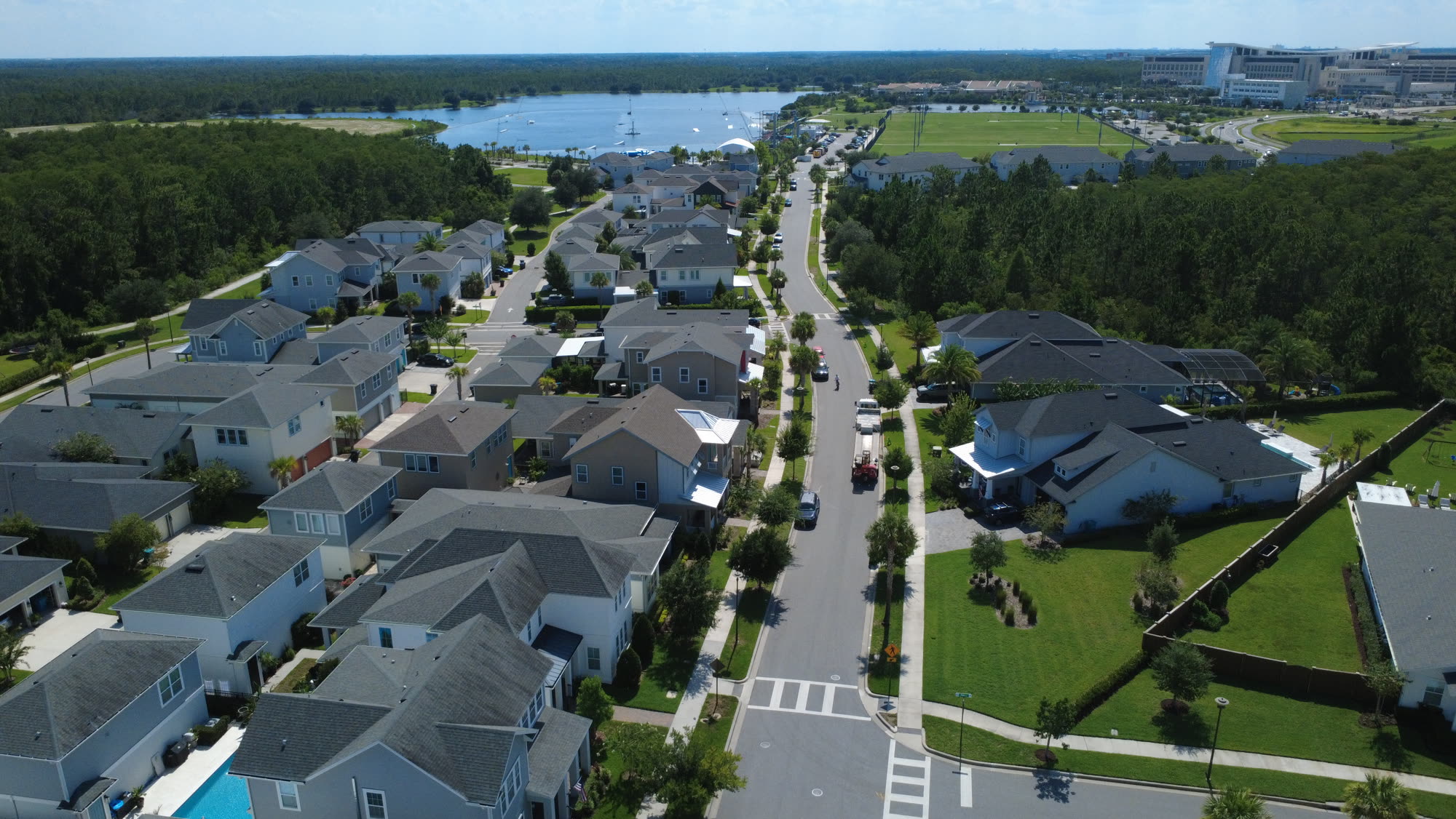 Aerial view of Lake Nona's modern communities
