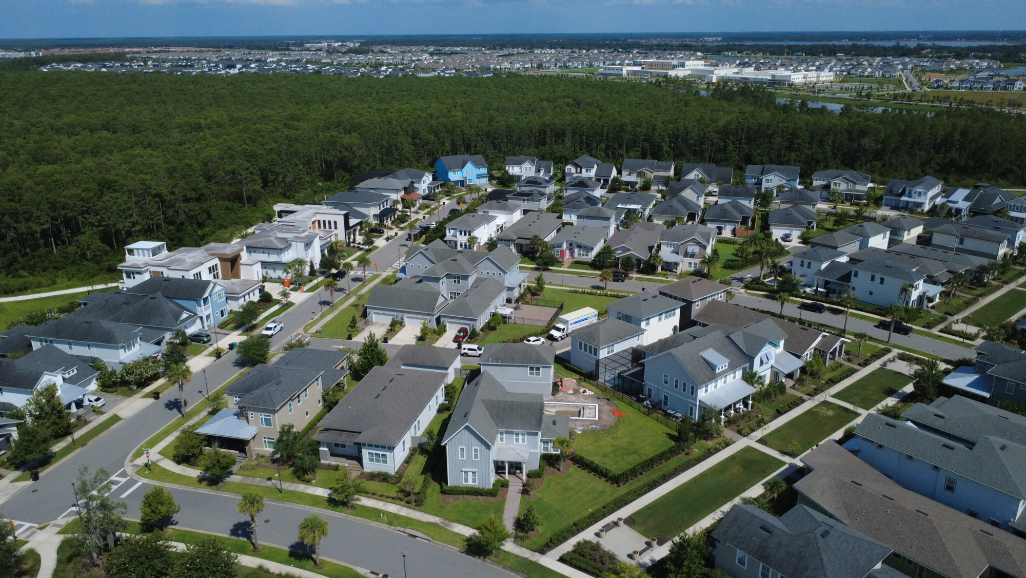Lake Nona neighborhoods and lakes from above