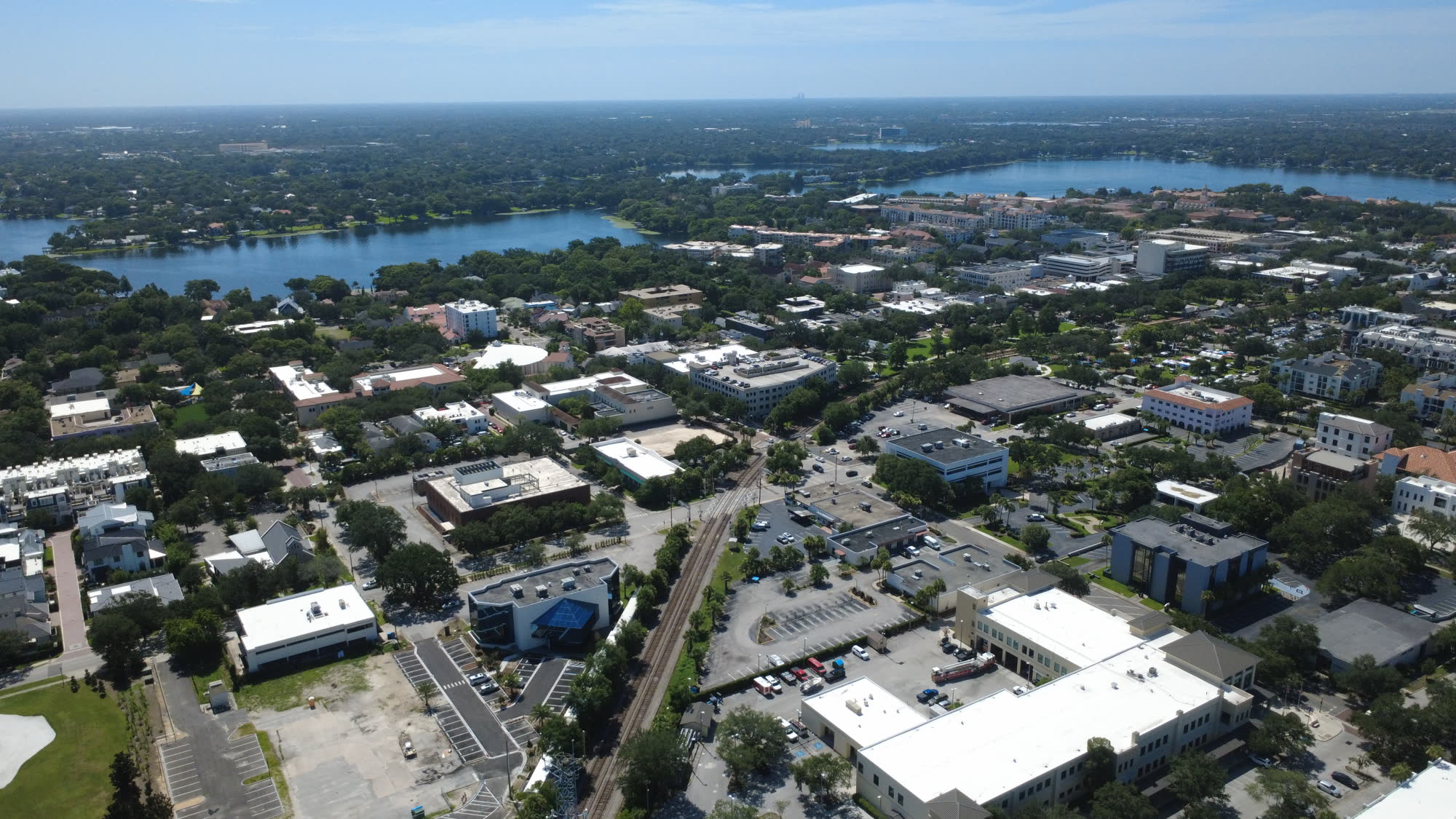 Downtown Winter Park surrounded by its chain of lakes