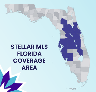 Stellar MLS coverage map showing Central Florida counties served